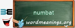 WordMeaning blackboard for numbat